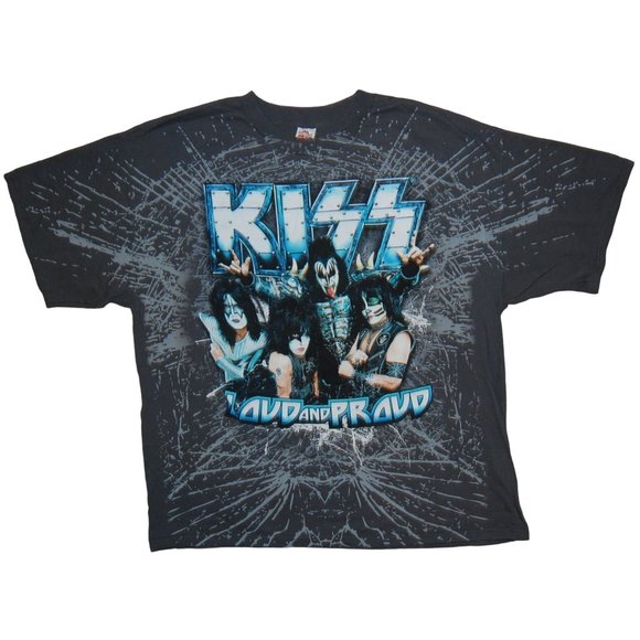 Kiss 2012 The Tour Loud and Proud Concert T-Shirt Men's 2XL Shattered Mirror - Picture 1 of 6